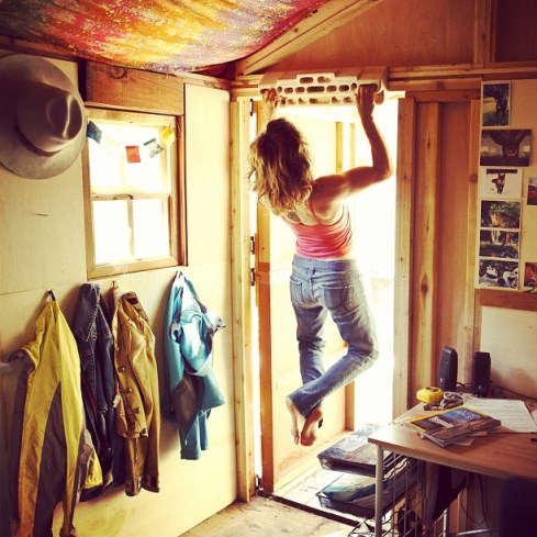 One from the archives - hangboarding in El Portal. photo Jeff Johnson